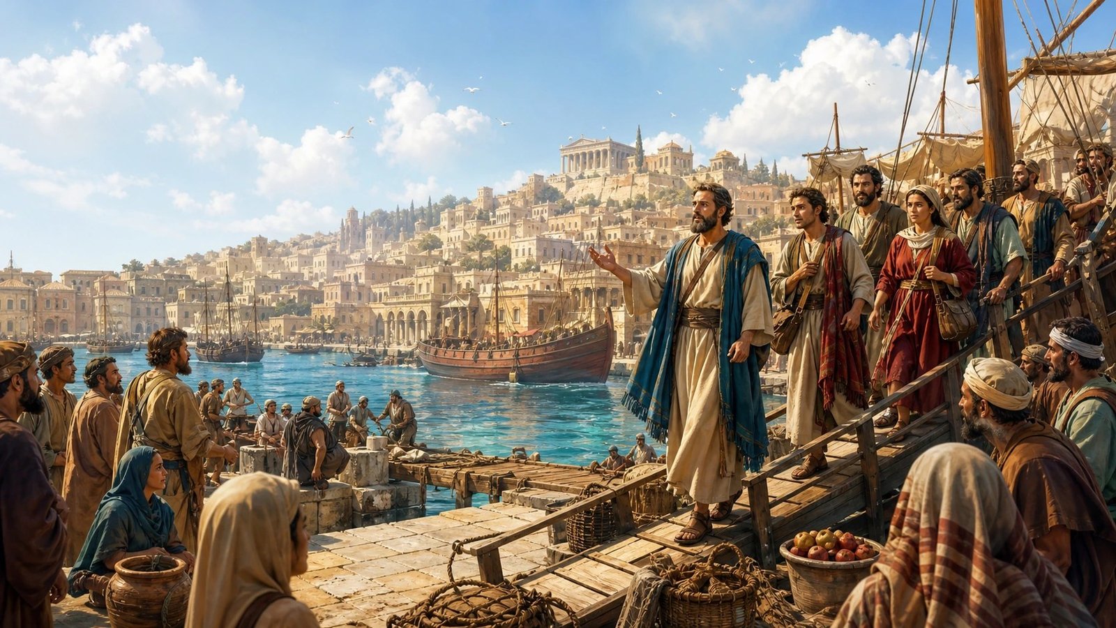 Cinematic Bible-story illustration sample