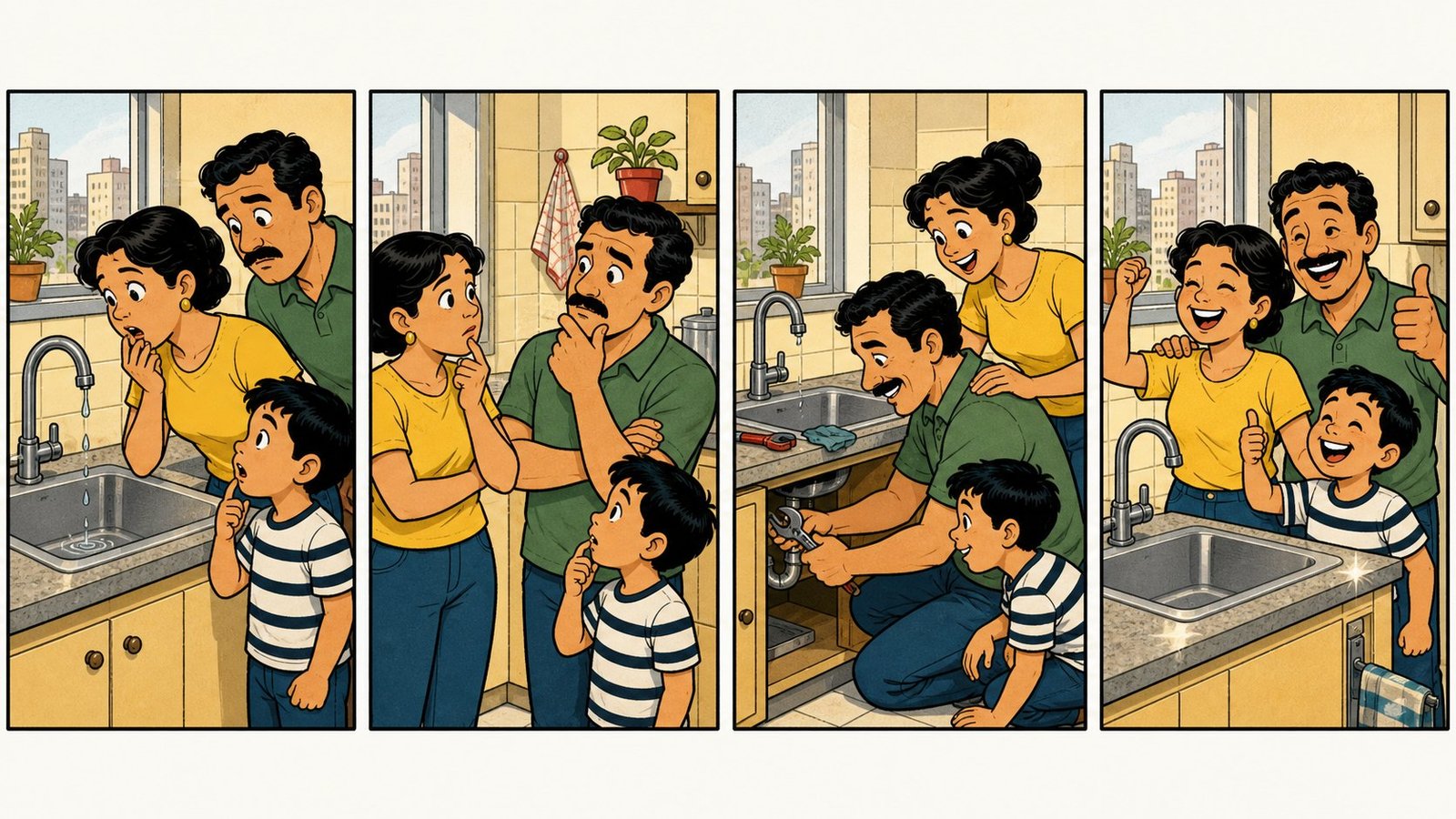 Sequential comic-strip visual language sample